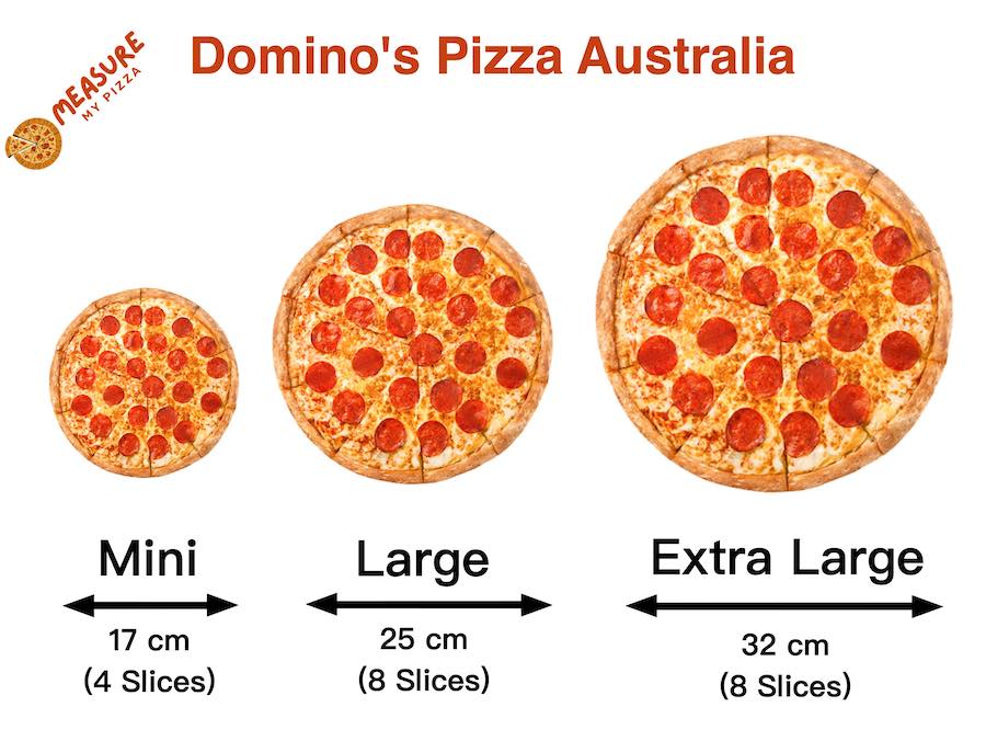 dominos medium pizza size slices