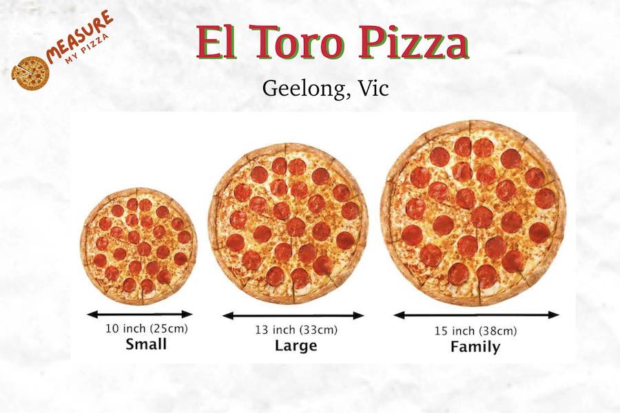 El Toro Pizza in Geelong Pizza Sizes , Calculator & Menu