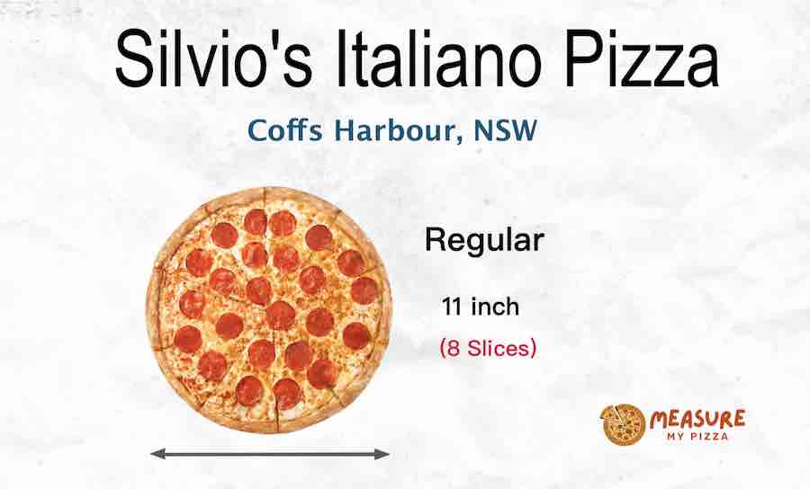 Silvio's Italiano Pizza in Coffs Harbour Sizes