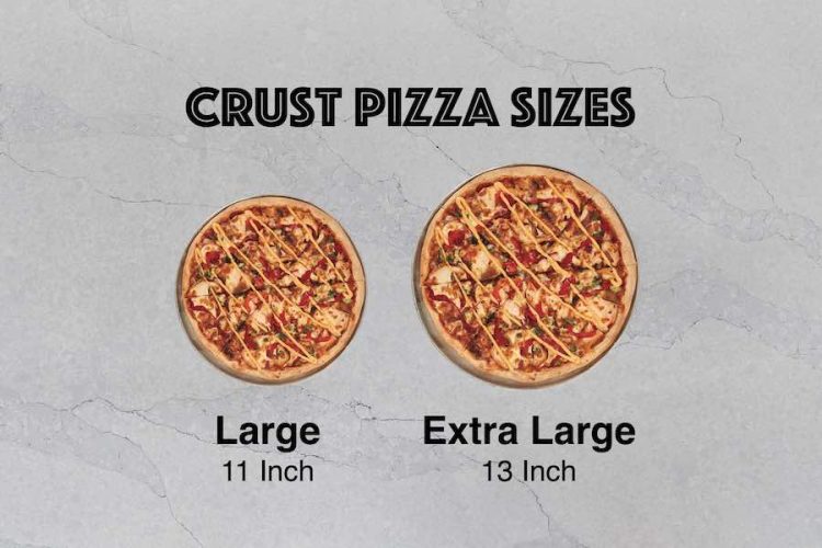 Crust Pizza Menu & Price List Measure My Pizza