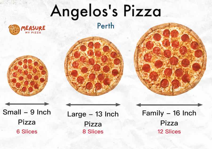 Angelo's Pizza in Perth Sizes