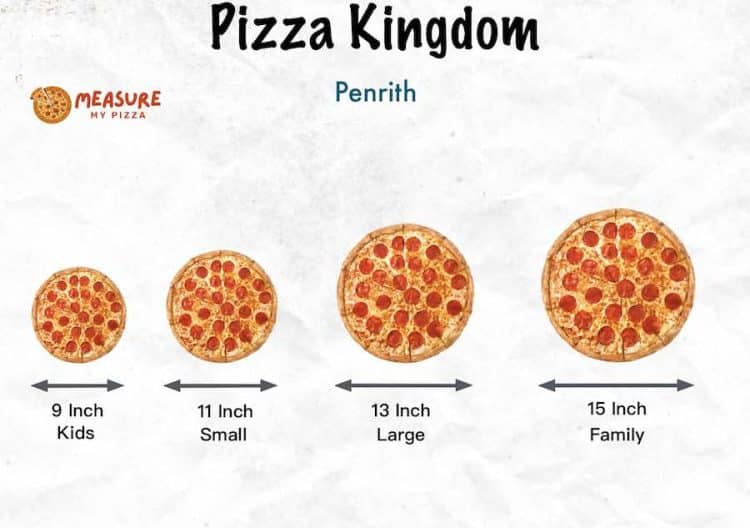 Pizza Kingdom Penrith Pizza Sizes Menu & Prices Order Online